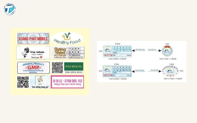 Kích thước tem sẽ ảnh hưởng đến giá in tem vỡ